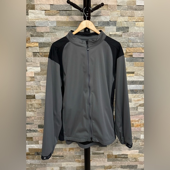 Footjoy Dryjoys Cool Conditions Soft Shell Golf Jacket Men’s Large Gray/Black - Picture 1 of 8